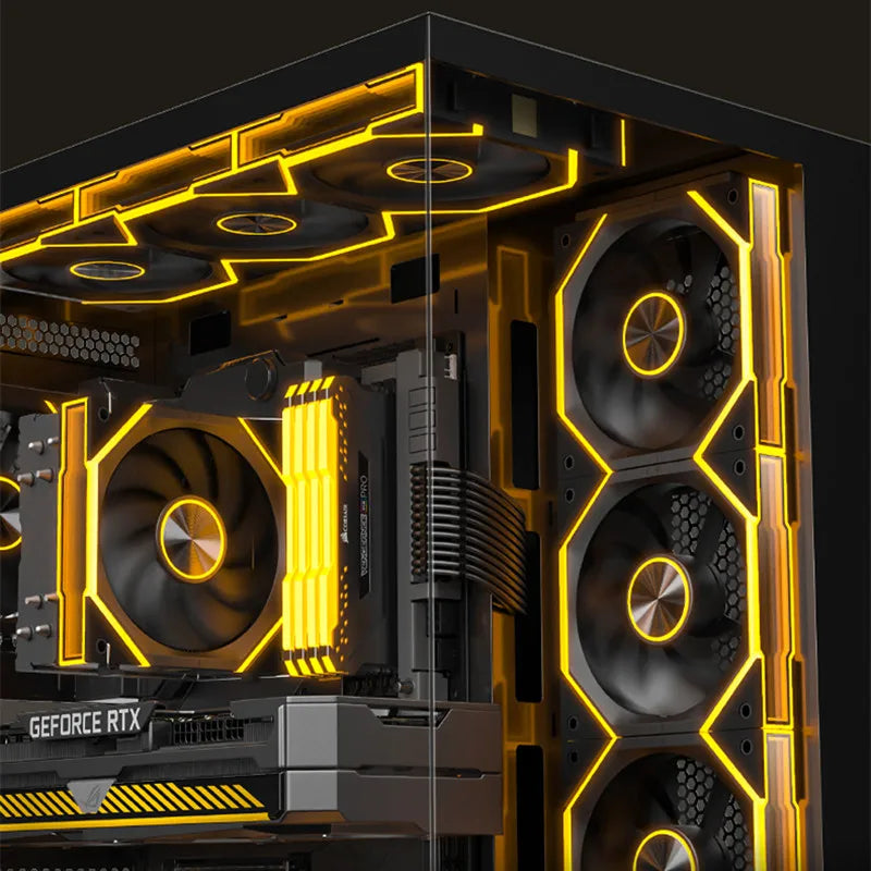 ICE Whale WX-1 Wire-Splicing PC Case Cooling Fan ARGB Mirror Cycle Light Effect 800-2000RPM PWM Water Cooling 360mm Cooler Fan