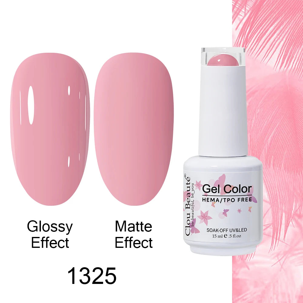 Clou Beaute HEMA TPO FREE Caramel Brown Wine Red Coffee Gel Nail Polish High Pigment Autumn Nail Art Full Coverage UV Varnish