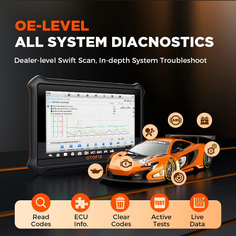 OTOFIX D1 Lite Bluetooth Car Diagnostic Tool OBD2 Scanner Bi-Directional Automotive Scan Tool 2 Years Free Update Active Test