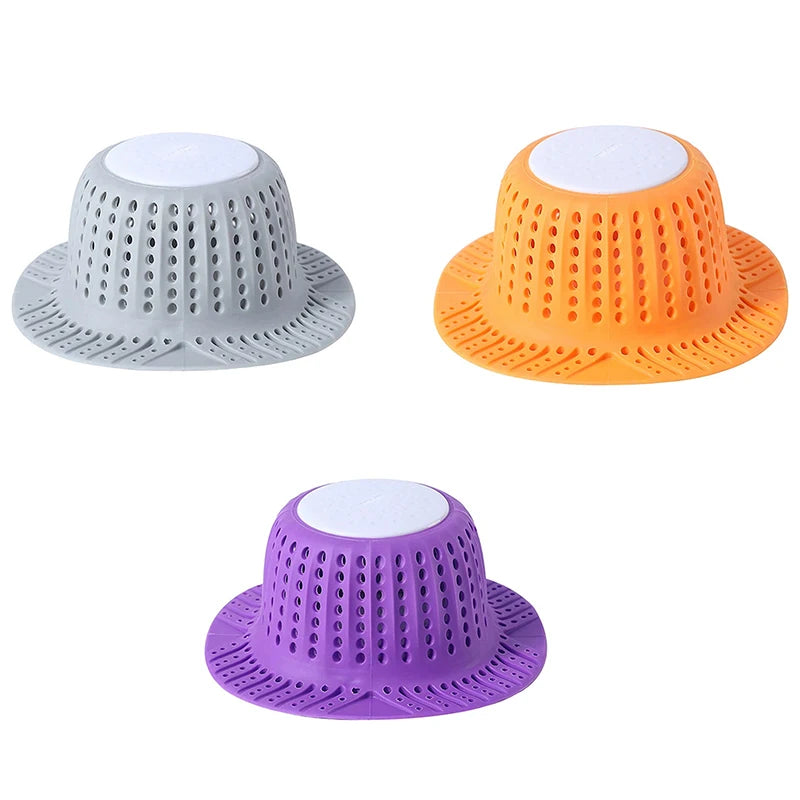 Anti-Clogging Filter Sewer Filter Net, For Shower, Bathtub, Sink Drain Trap, Silicone Collapsible Drain Protector,