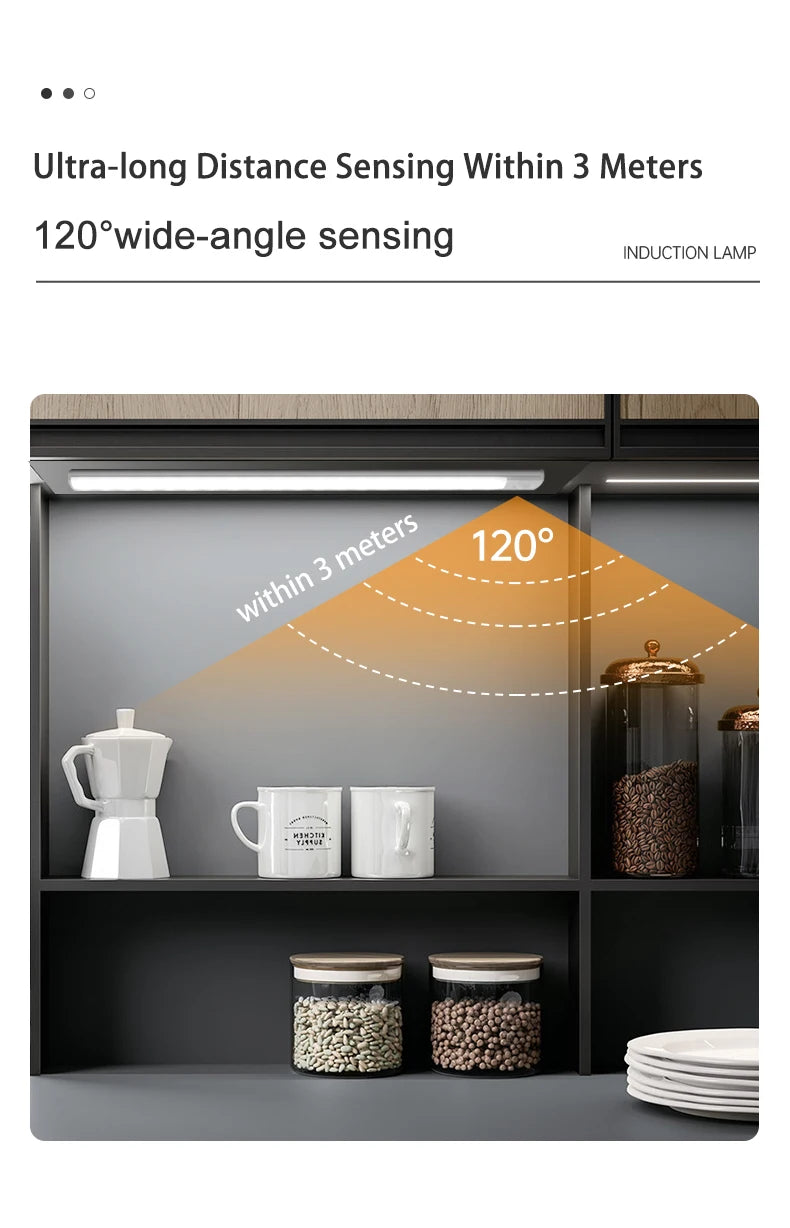 Night Light Motion Sensor Lights USB LED Wireless Under Cabinet Light For Kitchen Cabinet Bedroom Wardrobe Interior night lights