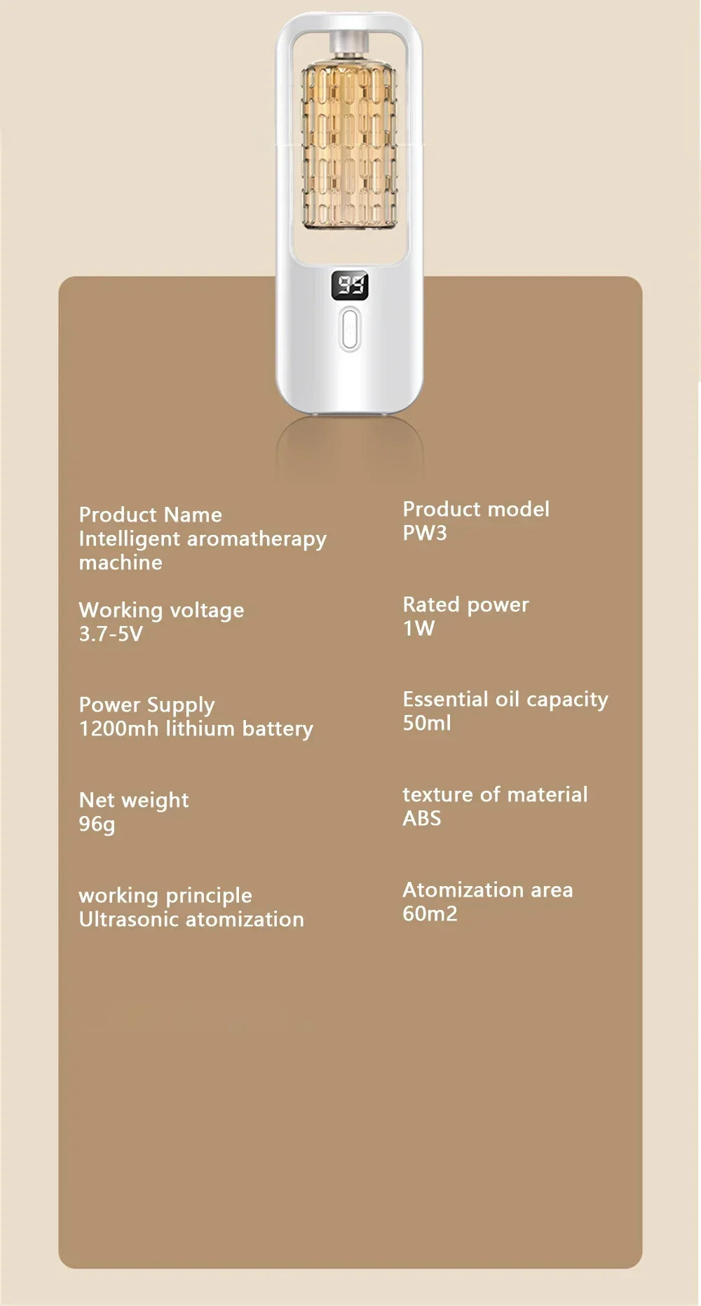 50ml Wall-mounted Oil Aromatherapy Machine Deodorization Fragrance Humidifier Air Purifying For Home Bedroom Toilet Hotel Office