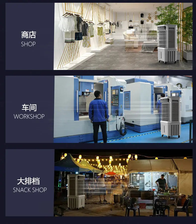 Portable Air Conditioner Fan Evaporative Ice Cooling Fan Powerful Cooling Floor Fan for Home Commercial