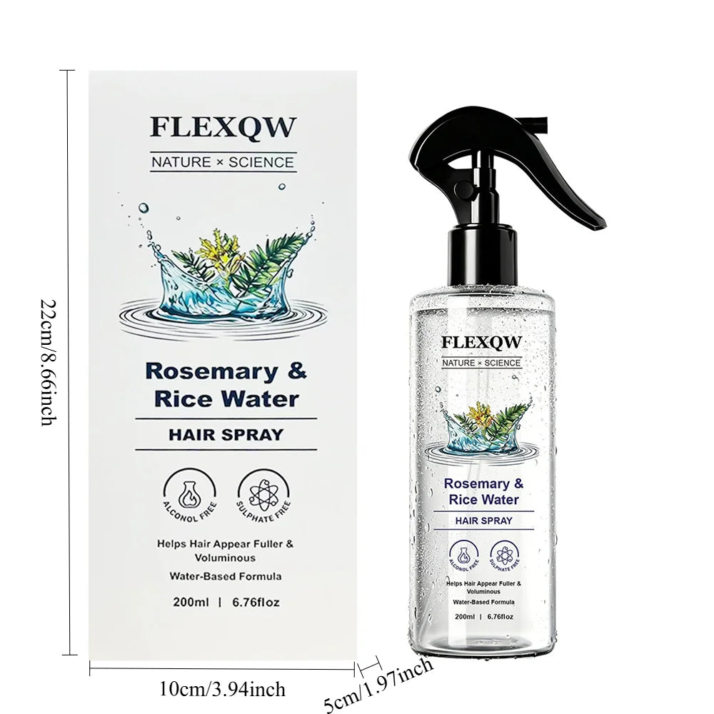 200ML Rosemary Rice Hair Care Spray, Rich in Rice and Rosemary Extract, Soft and Smooth Hair, Plump and Shiny Hair