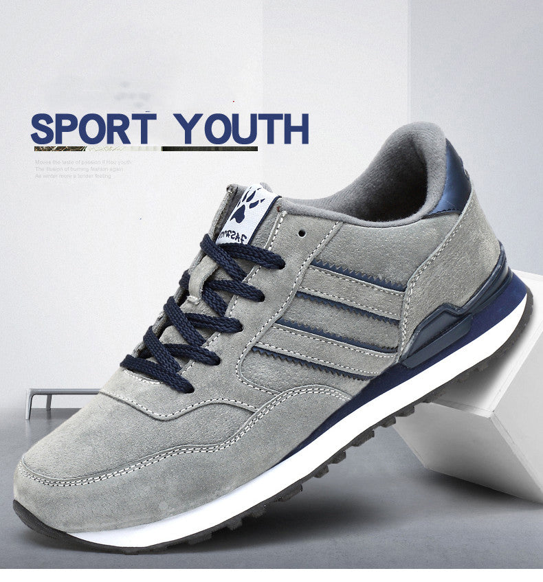 Lightweight Men Sneakers Classical  Suede Leather Men Running Shoes Outdoor Comfortable Sport Shoes Breathable Flat Casual Shoes