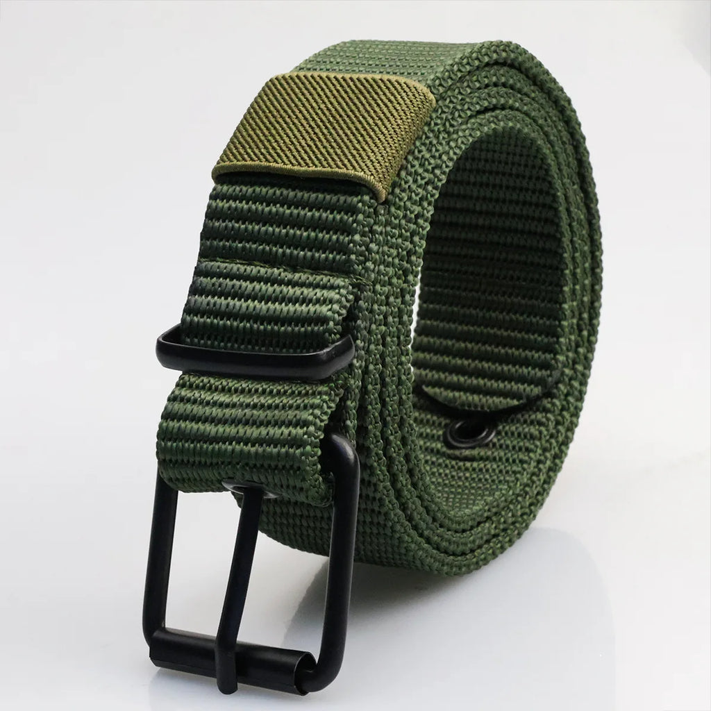 New Porous Pin Buckle Canvas Belts Men's Fashion Versatile Belt Student Youth Military Training Extended Denim Designer Belt