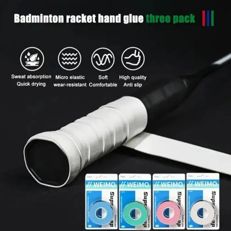 1 box badminton racket handle rubber non-slip handle cover wrap grip strap sweat absorbent tennis racket