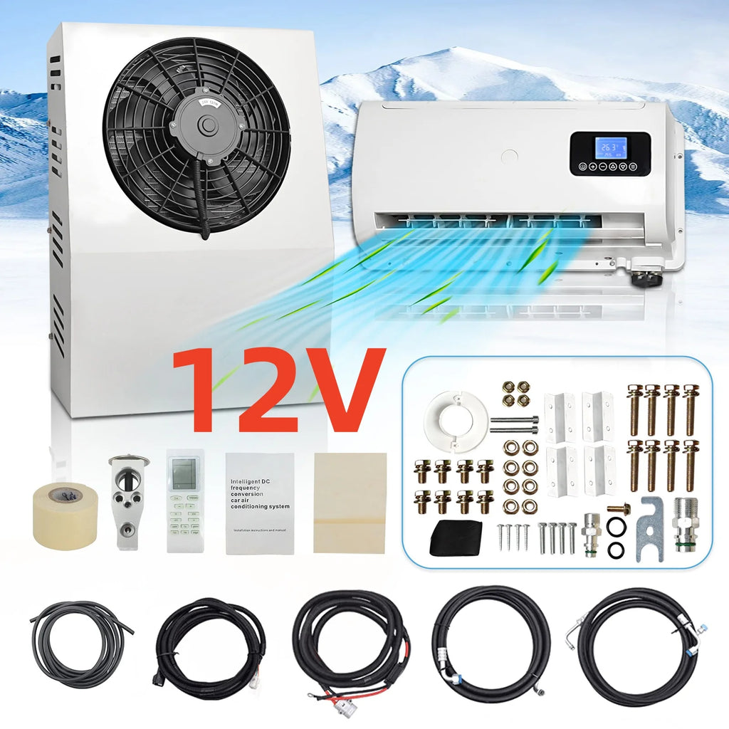 Aspligo 10500BTU 12V Split Air Conditioner Low Noise 24V Energy Saving Parking AC For Car Motorhome Truck Camper RV CE Certified
