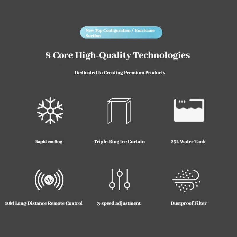 Portable Water Cooling Air Cooler, High Air Volume, for Home & Commercial Us
