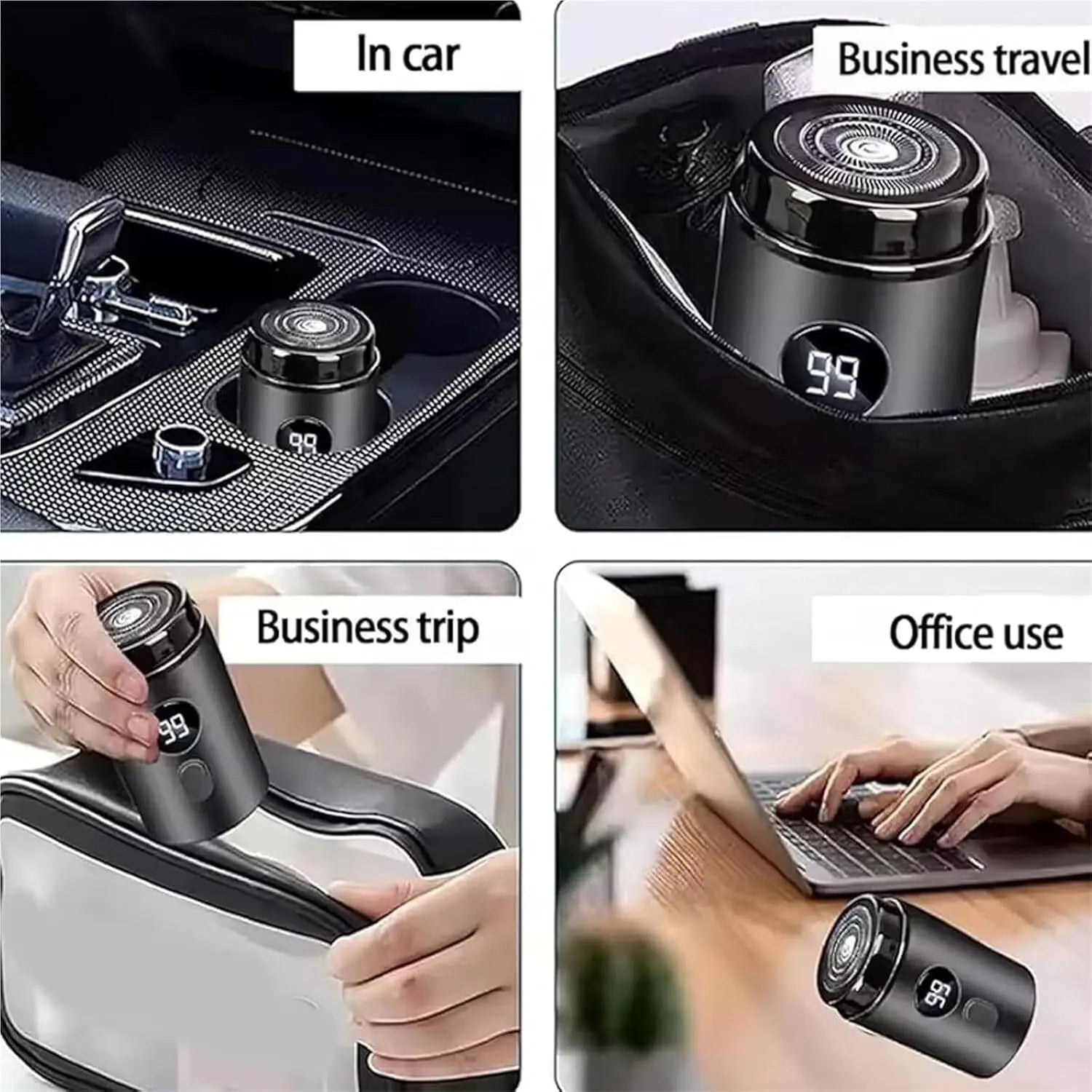 Men Electric Mini Shaver Rechargeable Type-c Charging Car Portable Led Digital Display Wet & Dry Shaver Men Women Home Razor