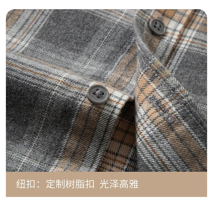 100% Cotton Flannel Shirt Long Sleeve, Plaid Winter Casual Shirt, Anti-Wrinkle Soft Brushed Fabric, Multi-Color Sizes M-4XL