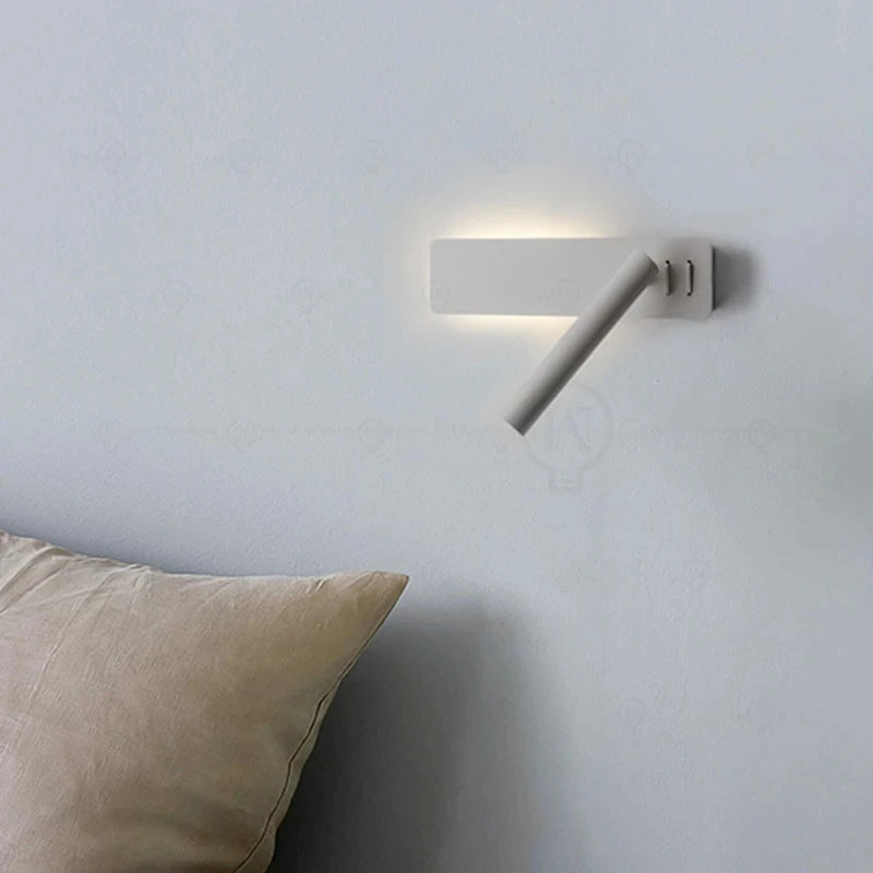 LED Wall Reading Lamp for Bedroom Hotel Minimalist Night Book Lamp Rotatable Bedside Sconce 3W Spotlight Home Lighting Fixture