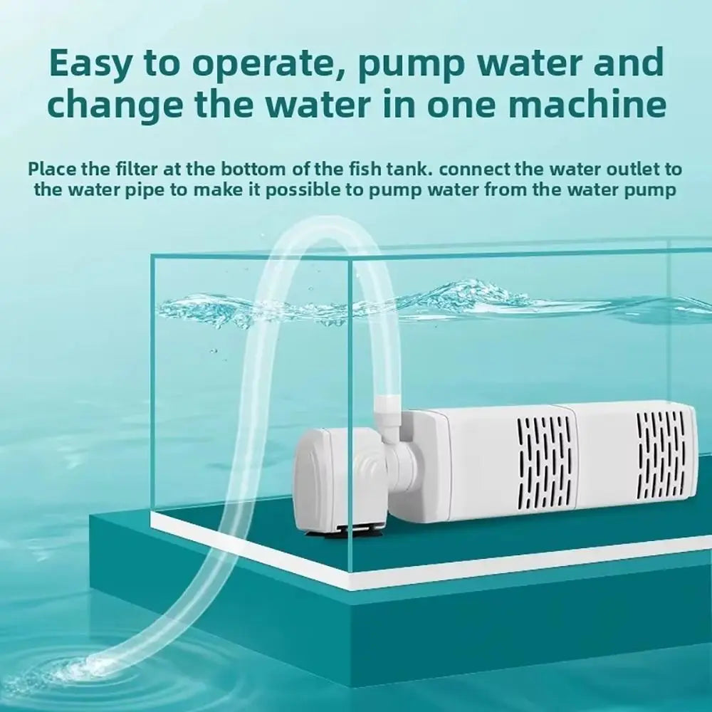 1Pcs Durable Submersible Silent Aquarium Filter Pump 3 in 1 4/6/15/20/25/35W Air Oxygen Aerator Water Change 220V Wave Maker