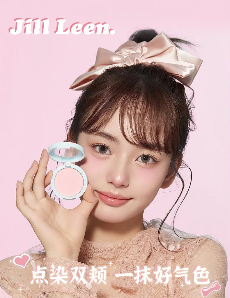 JILL LEEN Monochrome Colorful Soft Mist Blush Disc Highlight Grooming Peach Gills Purple Matte Brightening Expansion Color