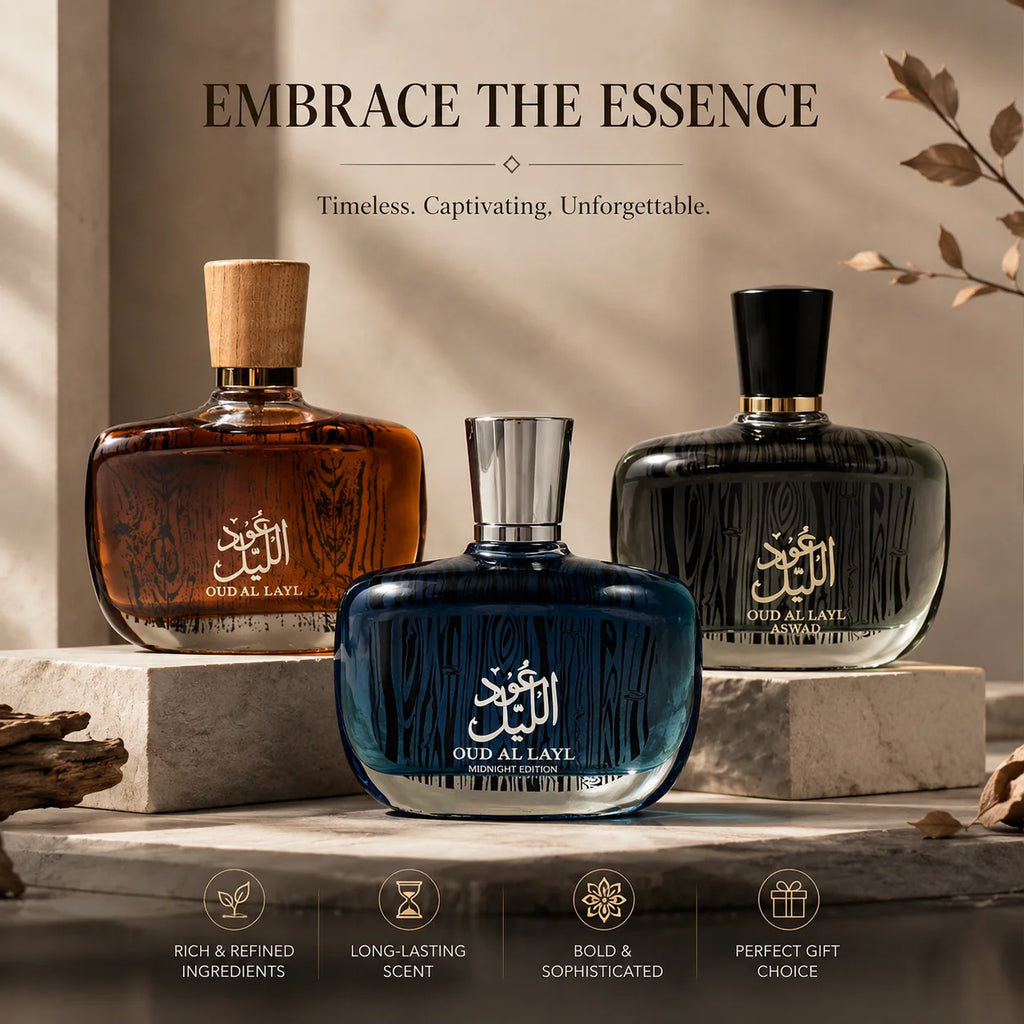 Luxury Oriental Oud Al Layl Eau De Parfum Long Lasting Fragrance Spray For Men And Women Arabian Perfume Body Mist Scent