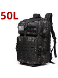 Durable Nylon 50L Waterproof Tactical Outdoor Backpack for Hiking Trekking Fishing Hunting Camping Travel