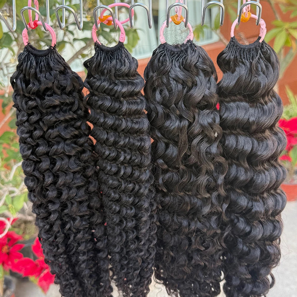 Water Wave Crochet Human Hair Extensions No Shedding Invisible Crochet Feather Braiding Natural Color Body Wave Hair Extension
