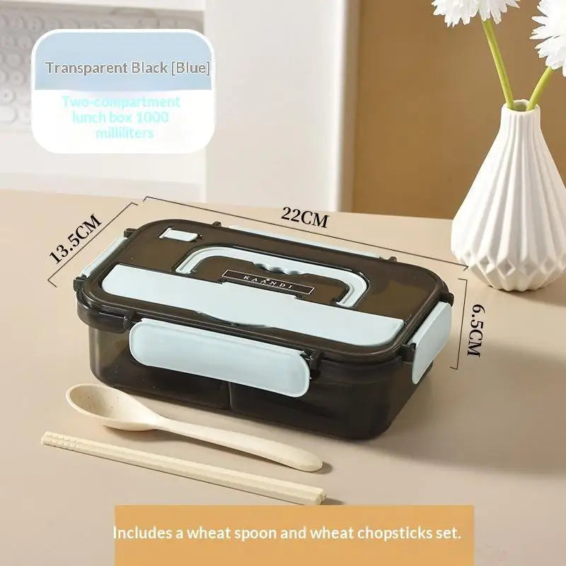2/3 Compartment Bento Lunch Box With Leak Proof Lids Food Grade Material For Work School Travel Daily Meal Prep