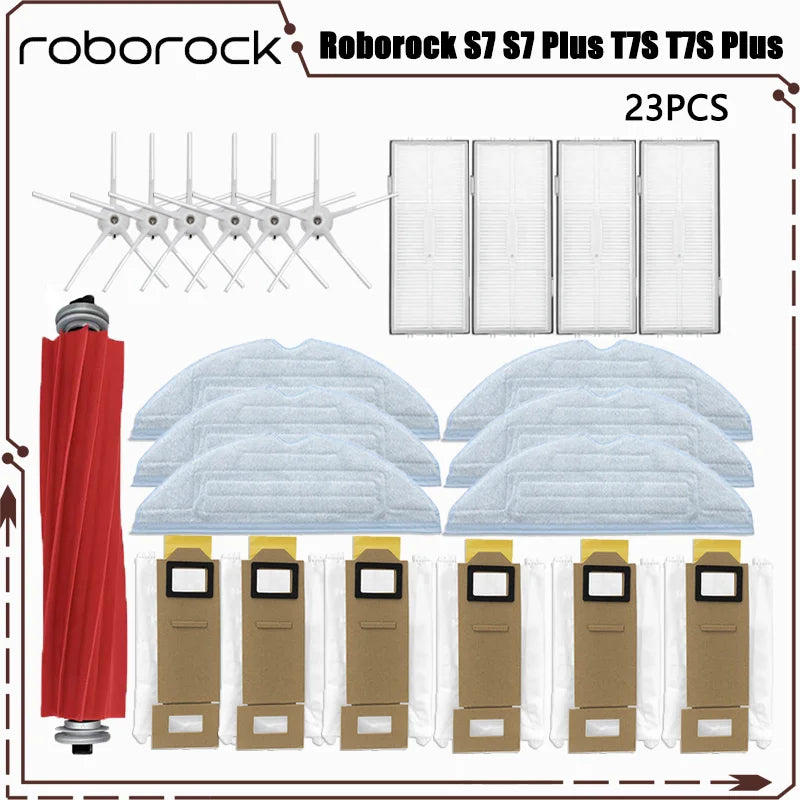 For Roborock S7 S7 Plus T7S T7S Plus Robotic Vacuum Cleaner Accessories Main Brush Hepa Filter Mops Dust Bag Replacement Parts