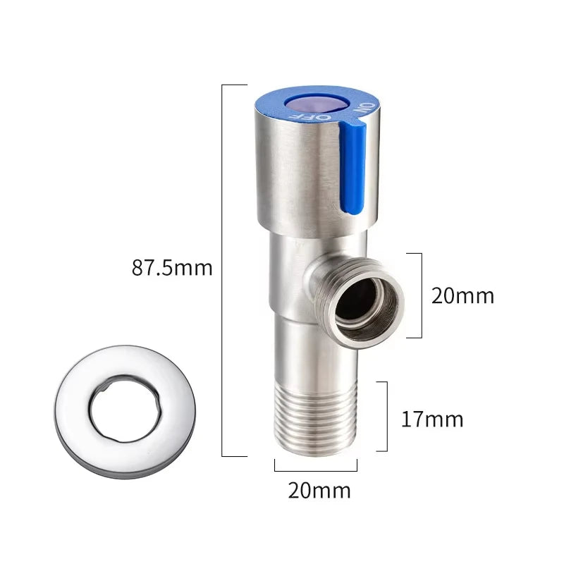 G1/2 Stainless Steel Hot Cold Inlet Valve Toilet Filling Angle Valves Sink Basin Water Heater Faucet for Bathroom Accessories
