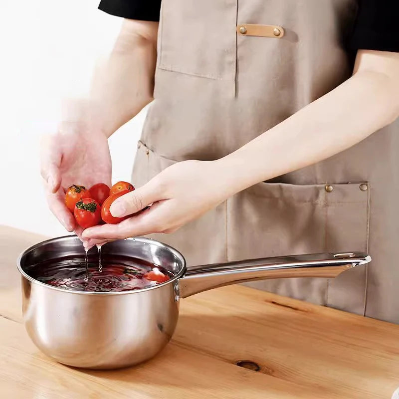 Stainless Steel Water Ladle Pan Pot Thickening Non-stick Suop Pan With Handle Or Plastic Ladle Household Kitchen Gadgets〔CC11〕