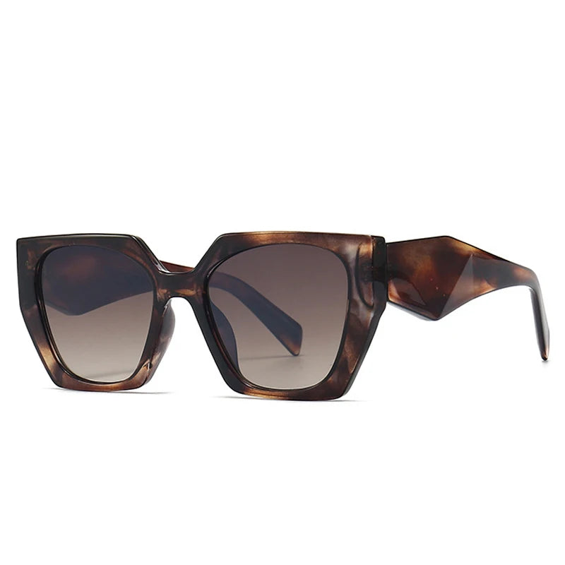 SHAUNA Retro Polygon Cat Eye Women Sunglasses Fashion Brand Designer Colorful Gradient Men Sun Glasses Shades UV400