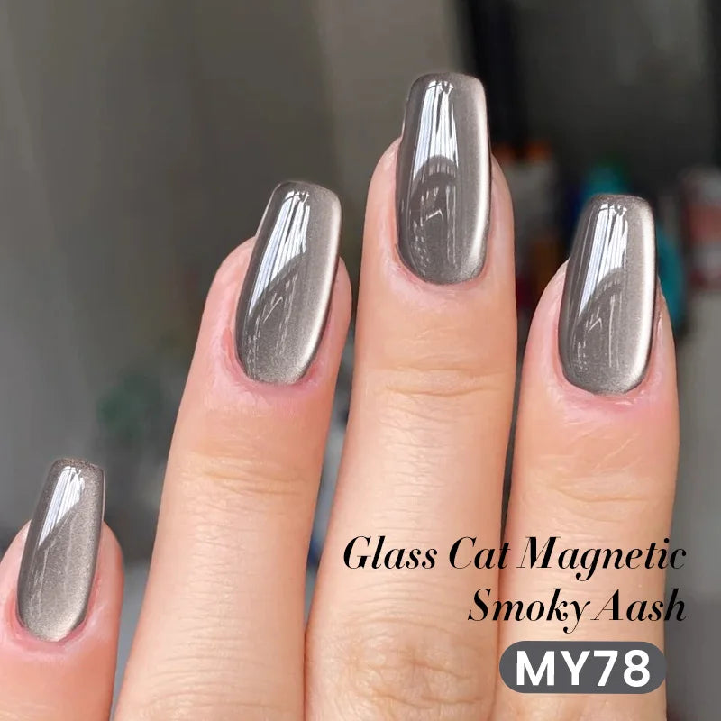 BORN PRETTY 10ml Grey Glass Bead Cat Magnetic Gel Nail Polish Black Nails Nail Art Manicure Semi Permanent Soak Off UV Gel