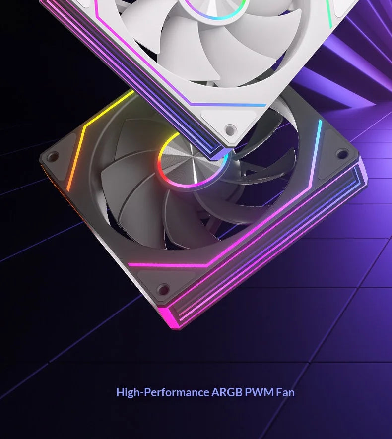 Veebyte PRISM 8 PRO PC Fan 120mm ARGB 4PIN 5V-3PIN PWM Quiet Cooling Fan 12V Large Air Volume Computer Fan 45.2CFM/800-1600RPM
