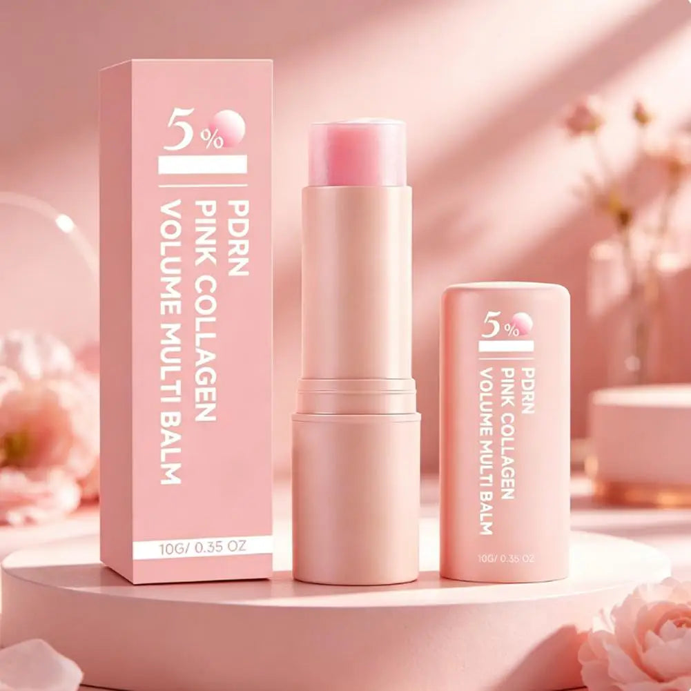 PDRN Pink Collagen Volume Multi Balm Stick Hydrating Wrinkle Cream NAD Stick for Face,Under Eyes, Lips Fine Lines, Firming Care