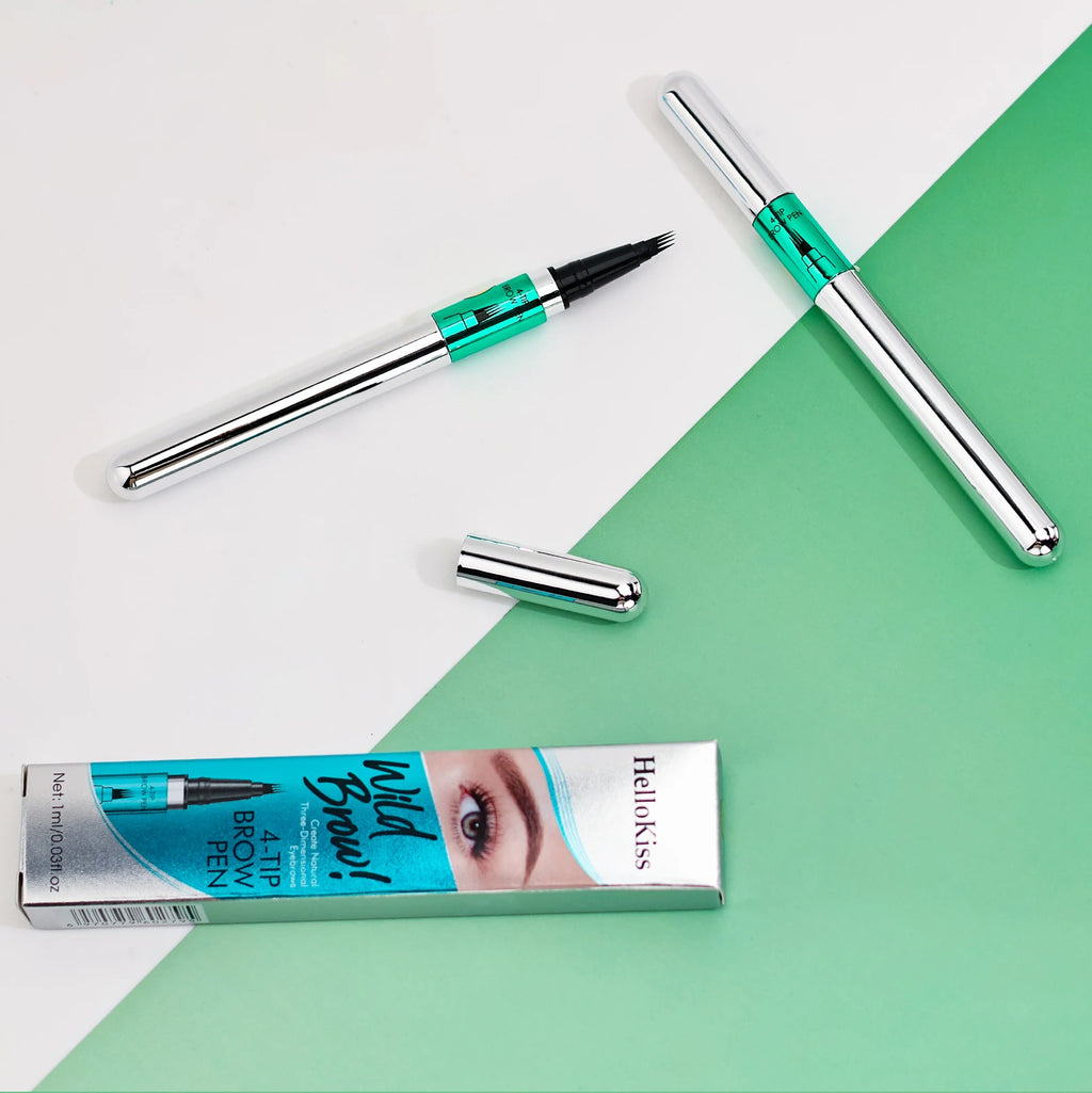 Hellokiss Waterproof Eyebrow Pen, Microblading Eyebrow Pencil With 4 Split Head, Natural Looking Brows Makeup ( 5 Colors)