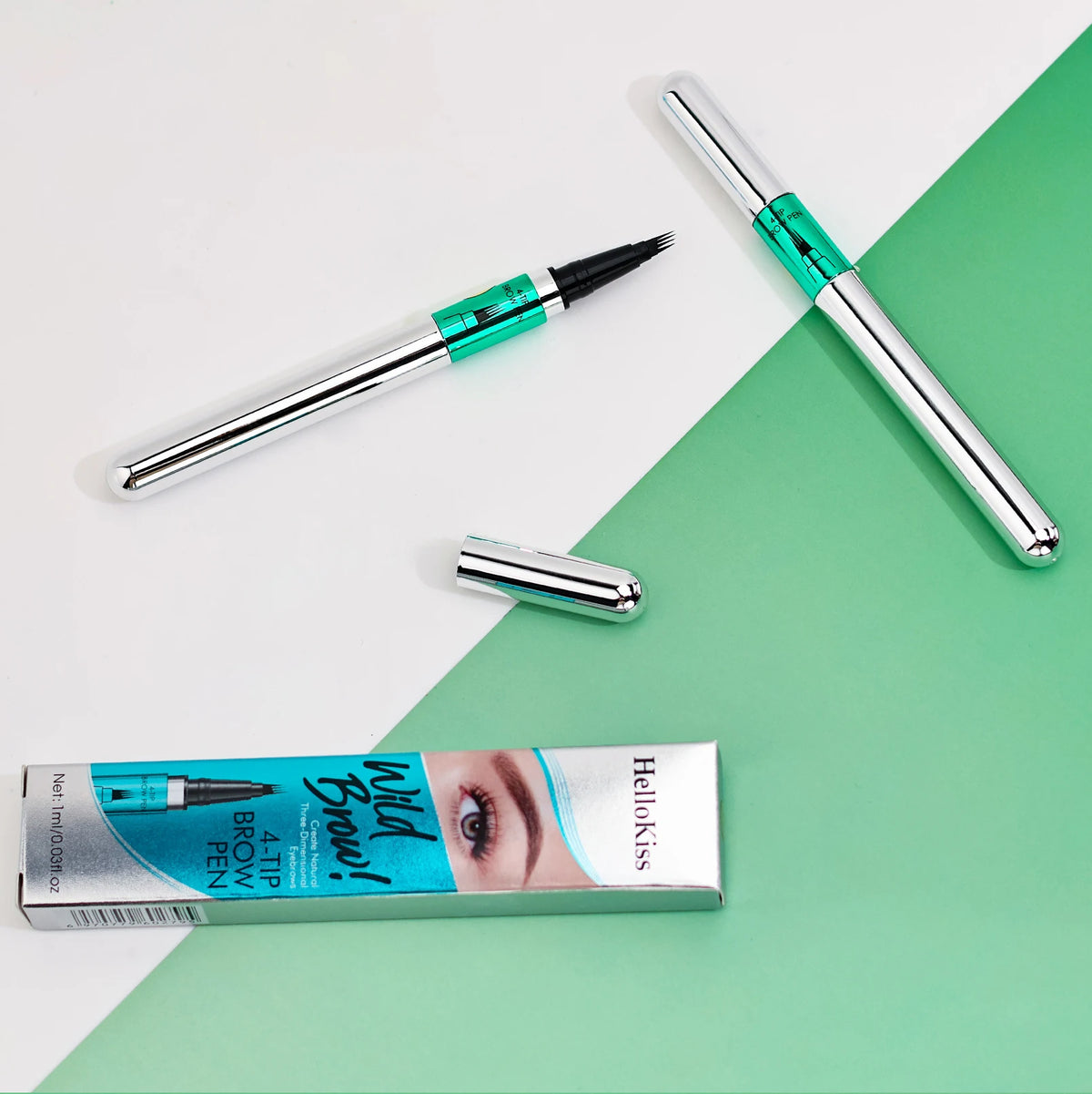 Hellokiss Waterproof Eyebrow Pen, Microblading Eyebrow Pencil With 4 Split Head, Natural Looking Brows Makeup ( 5 Colors)
