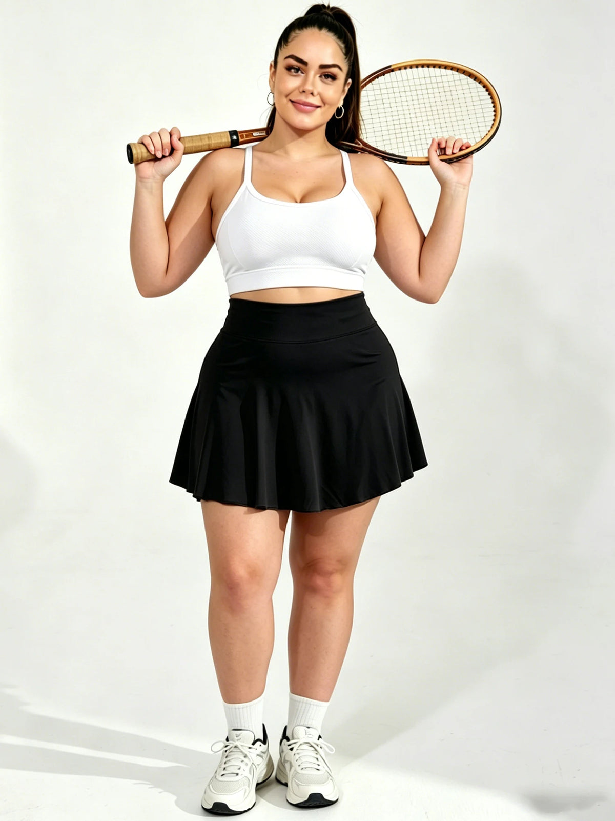 Plus Skort Womens Tennis Skirt Pleated Athletic Skirts with Pockets Shorts High Waisted Golf Skort for Workout Pickleball