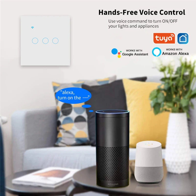 Wifi Smart  2way Switch 1gang 2gang 3gang Two Way Wall Touch Switch Voice and Smart Life TUYA APP Control For Stairs Corridors