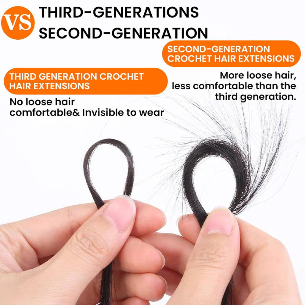 3rd Generation Deep Curly Crochet Human Hair Extension With Coily End Boho Braids Pre Separated Remy Feather Crochet Extension