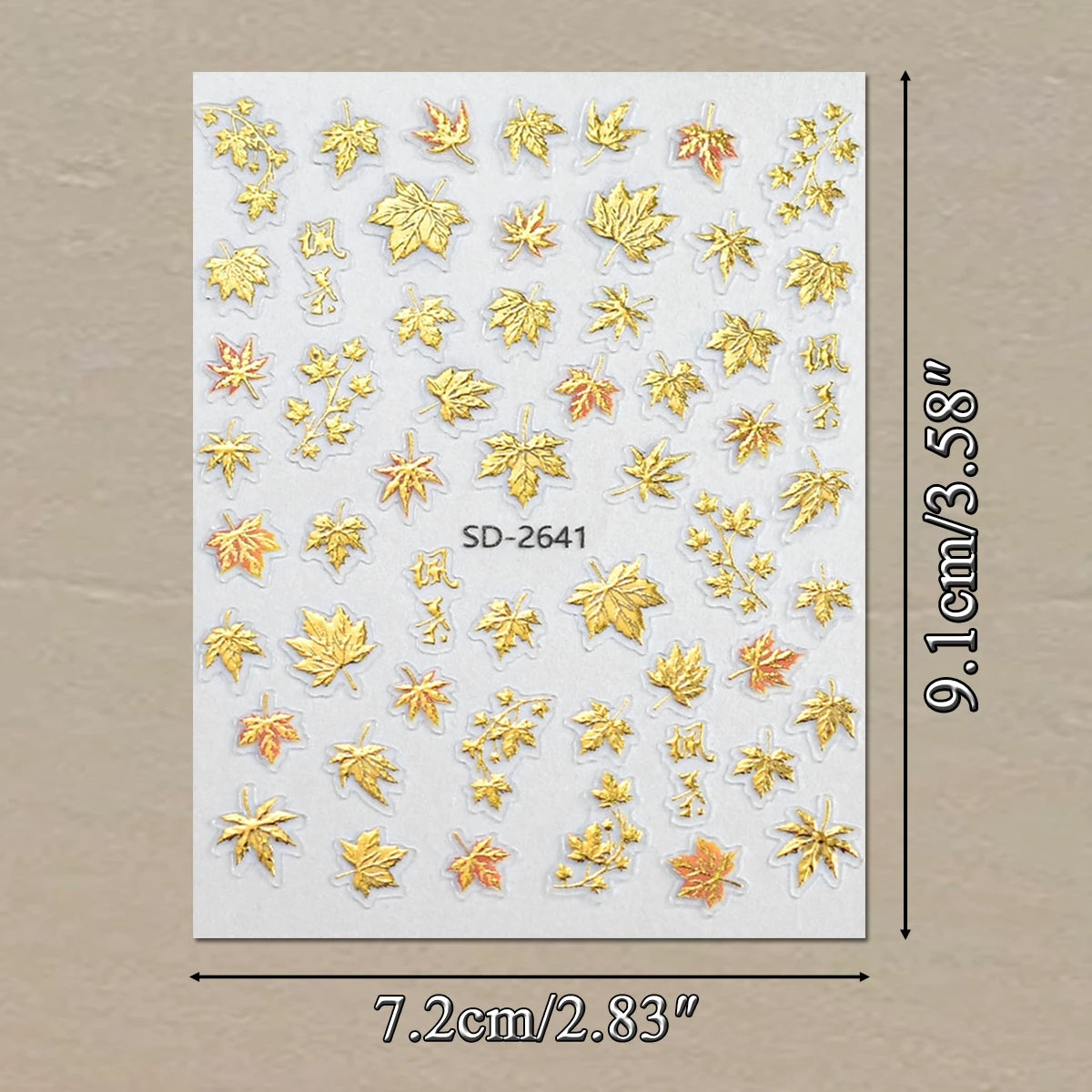 3 to 30 Sheets Autumn Maple Leaves Nail Stickers 5D Embossed Gold Foil Fall Leaf for Nails, Self-Adhesive DIY Manicure Art