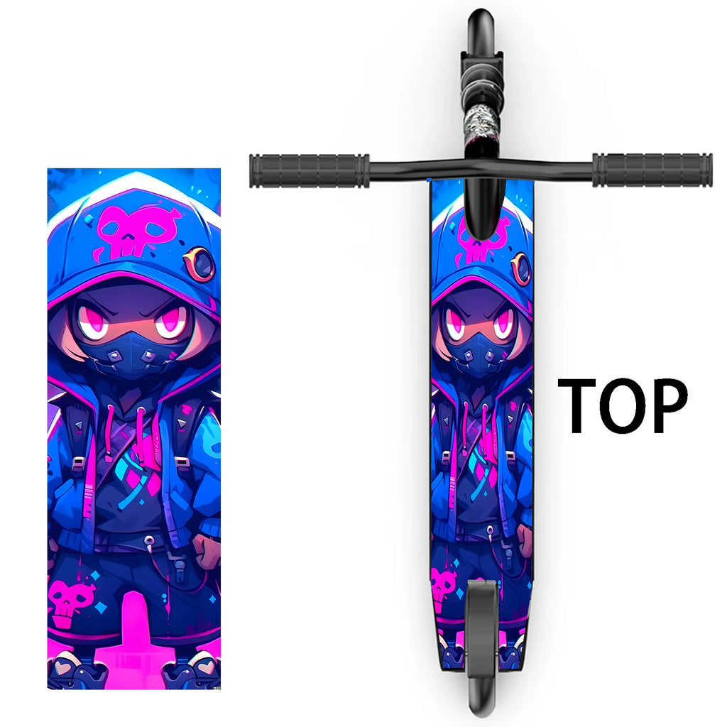 1 large colorful dark cute cool boy scooter sticker, scooter sticker, scooter DIY decorative sticker/skateboard body personalize