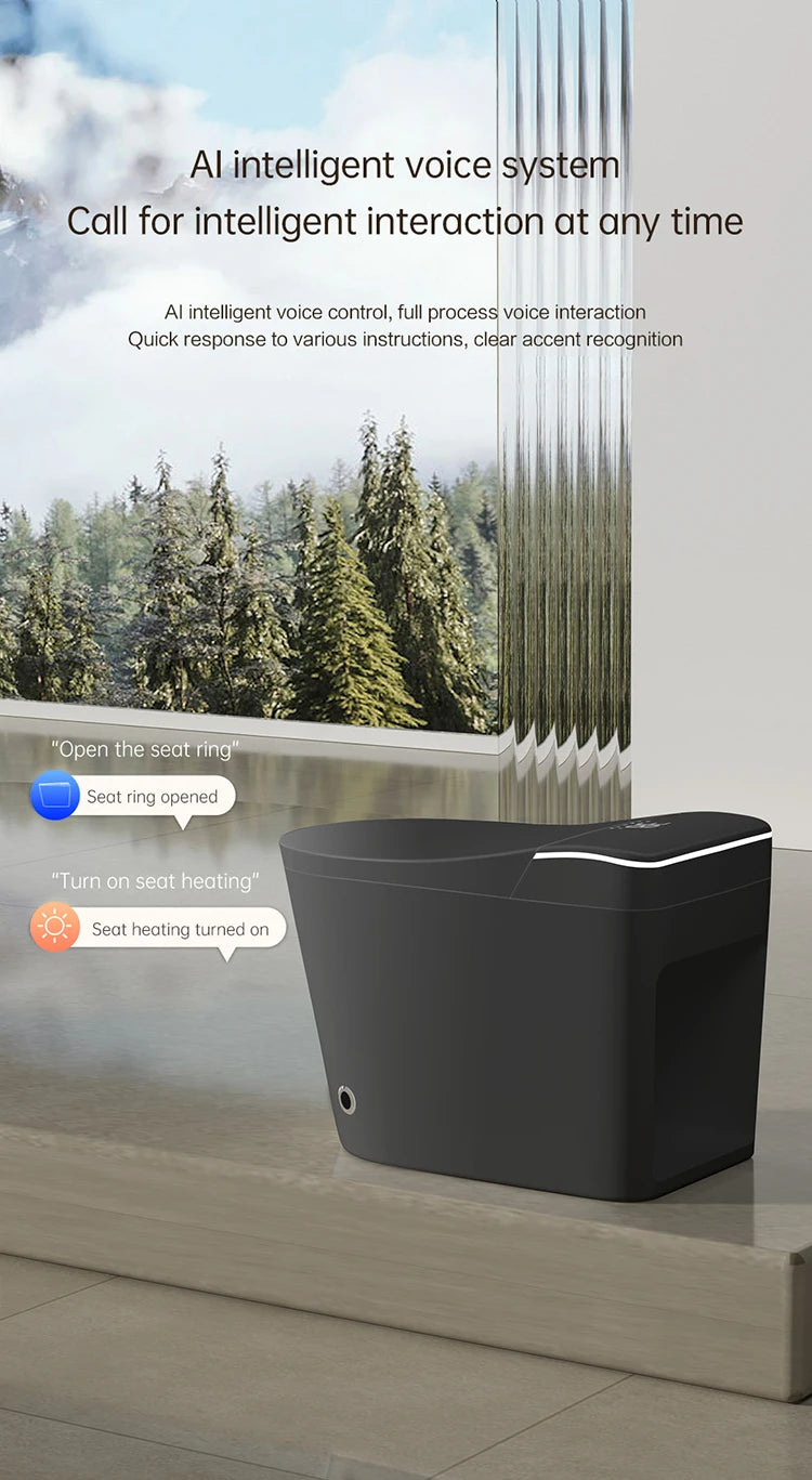 Modern Luxury Auto Sensor Flush European Bathroom Ceramic Automatic Wc Black Smart Toilet