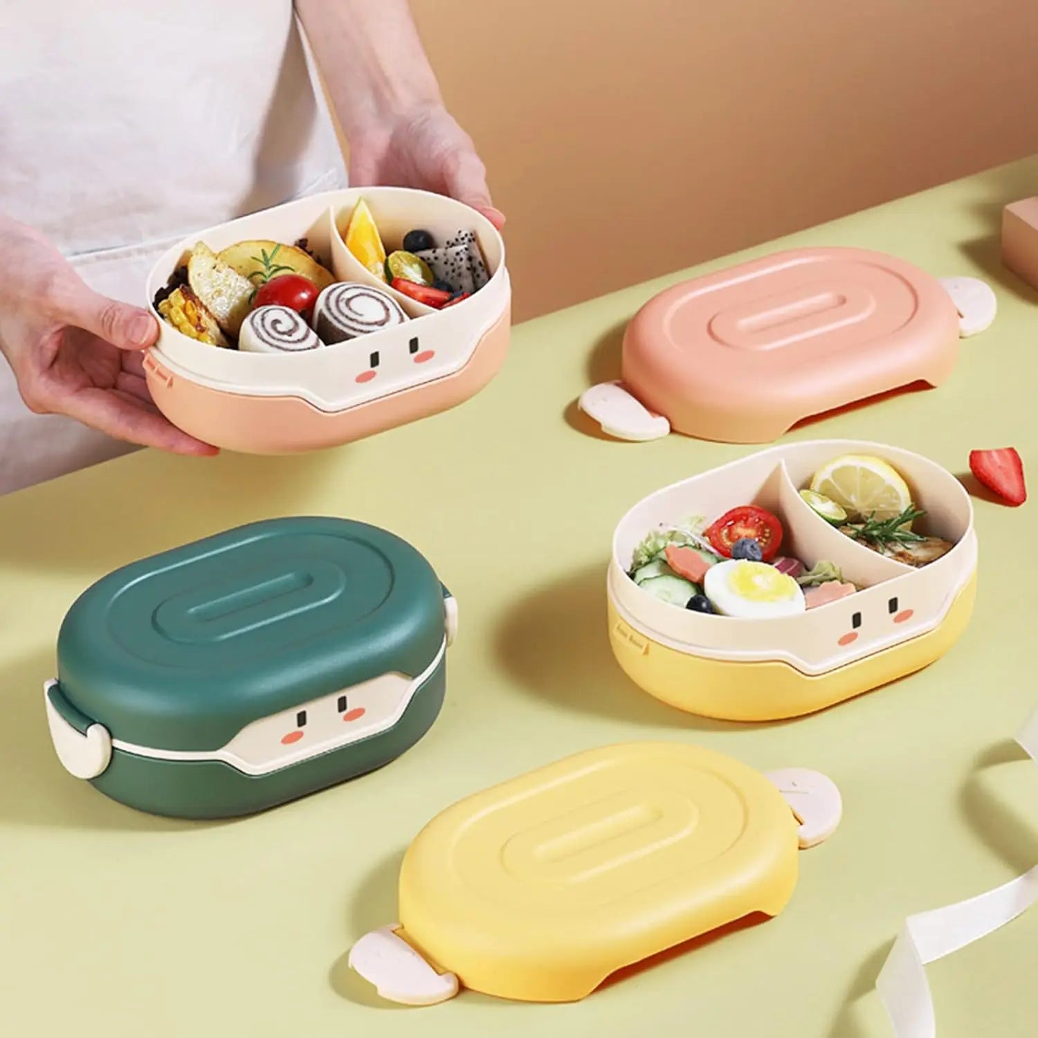 Plastic Bento Box with 1 Compartment Cold Heat Insulated Lunch Storage Box Kids School Bento Box Food Prep Container 27Oz