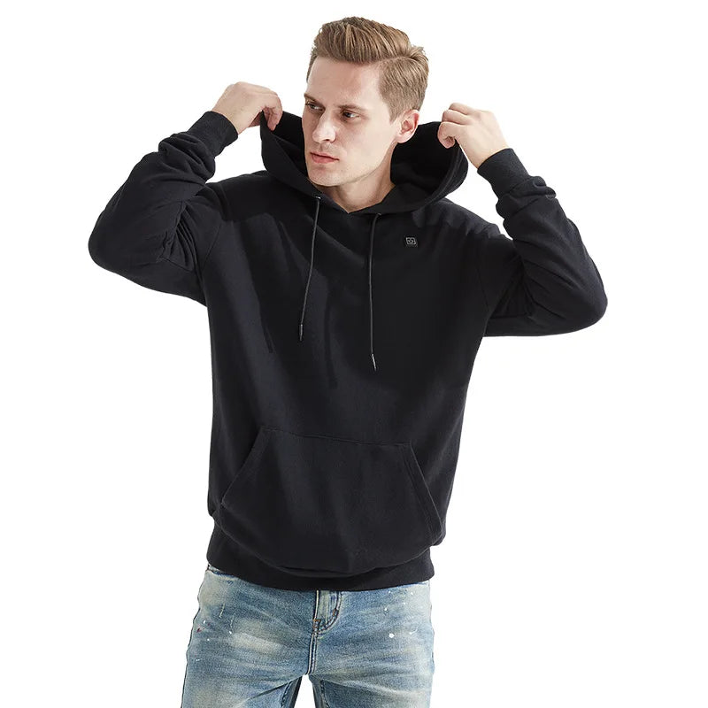 Men's Winter Warm Heated Hoodie 2026 Outdoor Electric USB Charging Heat Jacket Outdoor Sportswear Electric Heated Clothes
