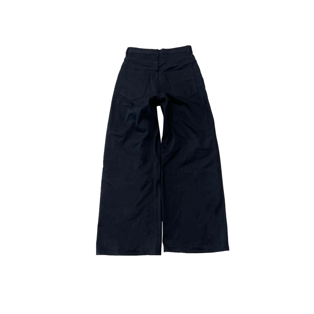 Black Raw Denim Jeans Baggy Pants Japanese Red Edge Raw Selvedge Fabric Straight Leg Men's Casual Trousers