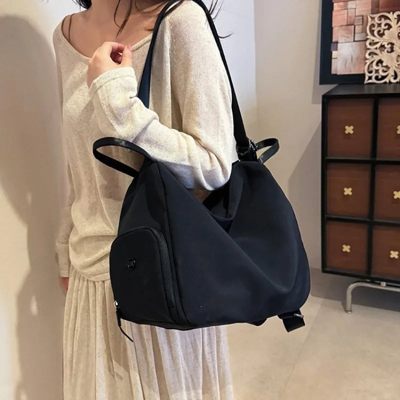 Women's Casual Nylon Large Capacity Shoulder Bag with Pocket, Casual Style for Daily Use, Sports, Travel, and Outdoor Activities