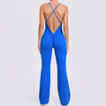 Female Sexy Back V Gym Set Woman Training Yoga Suit Wide Leg Sportswear Woman Sports Suit Clothes Fitness Elastic Training Suits