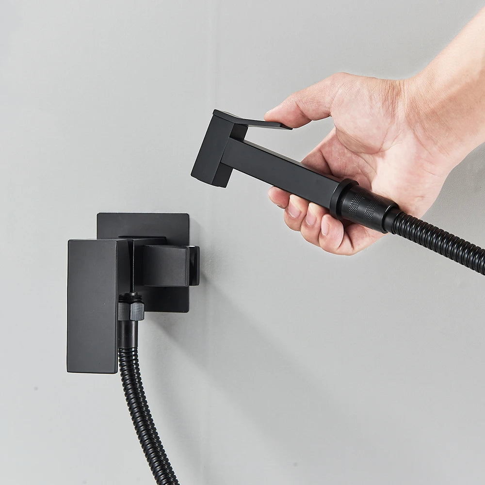 Rozin Black Bidet Faucets Wall Mounted Bathroom Shower Tap Bidet Toilet Sprayer Bidet toilet Washer Mixer Faucet