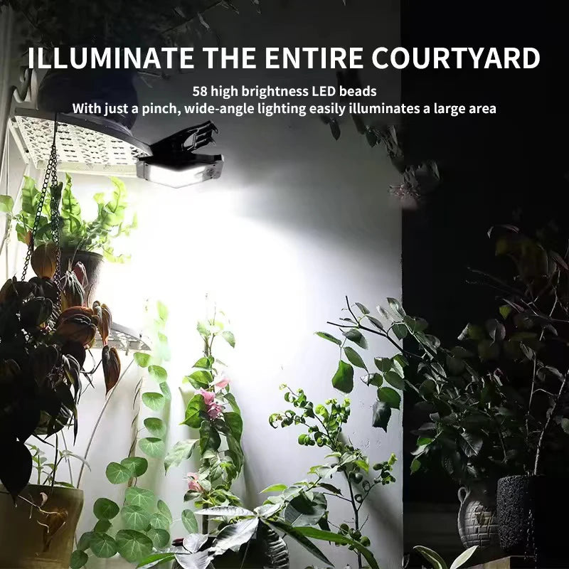 Solar Security Light Outdoor Motion Sensor Clip, Super Bright Garden,IP65 Waterproof Outside Camping Lights