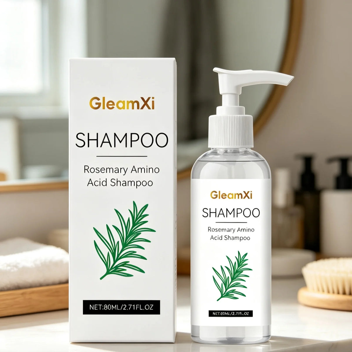 GleamXi Gentle Repair Shampoo Moisturizing Scalp Locking Hair Moisture Anti Frizz Non Irritating Formula Rosemary Hair Shampoo