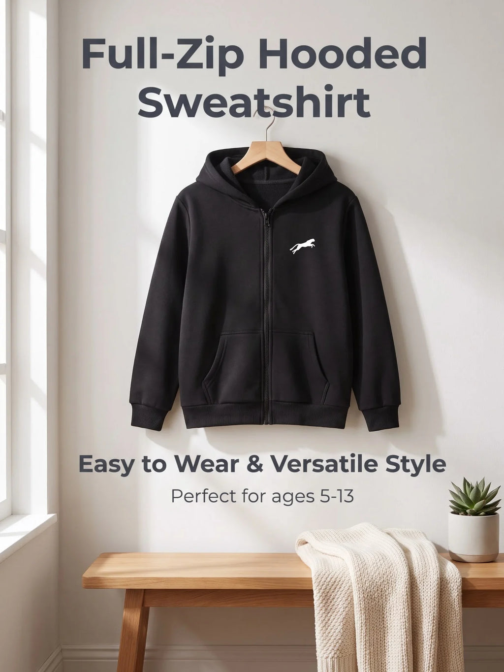 Women Apricot Running Leopard Silhouette Print Zip Up Hoodie Animal Graphic Full Zip Sweatshirt Kangaroo Pocket Casual Streetwea