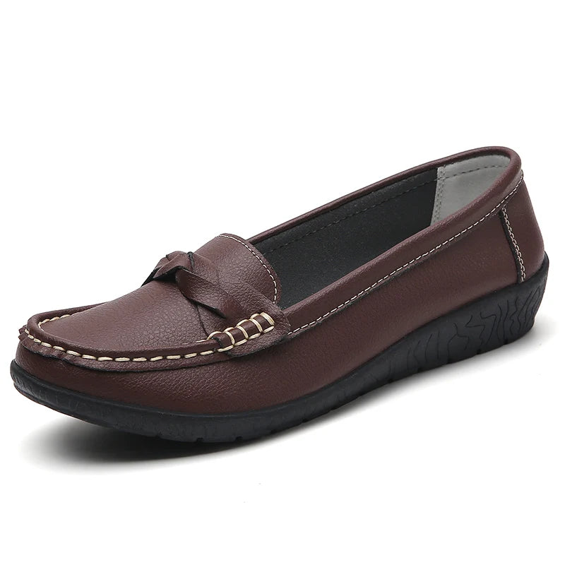 Genuine Leather Fashion Women Flats Outdoor Ballet Flats Moccasins Women's Shoes Retro Women Shoe Oxford Plus Size Zapatos Mujer