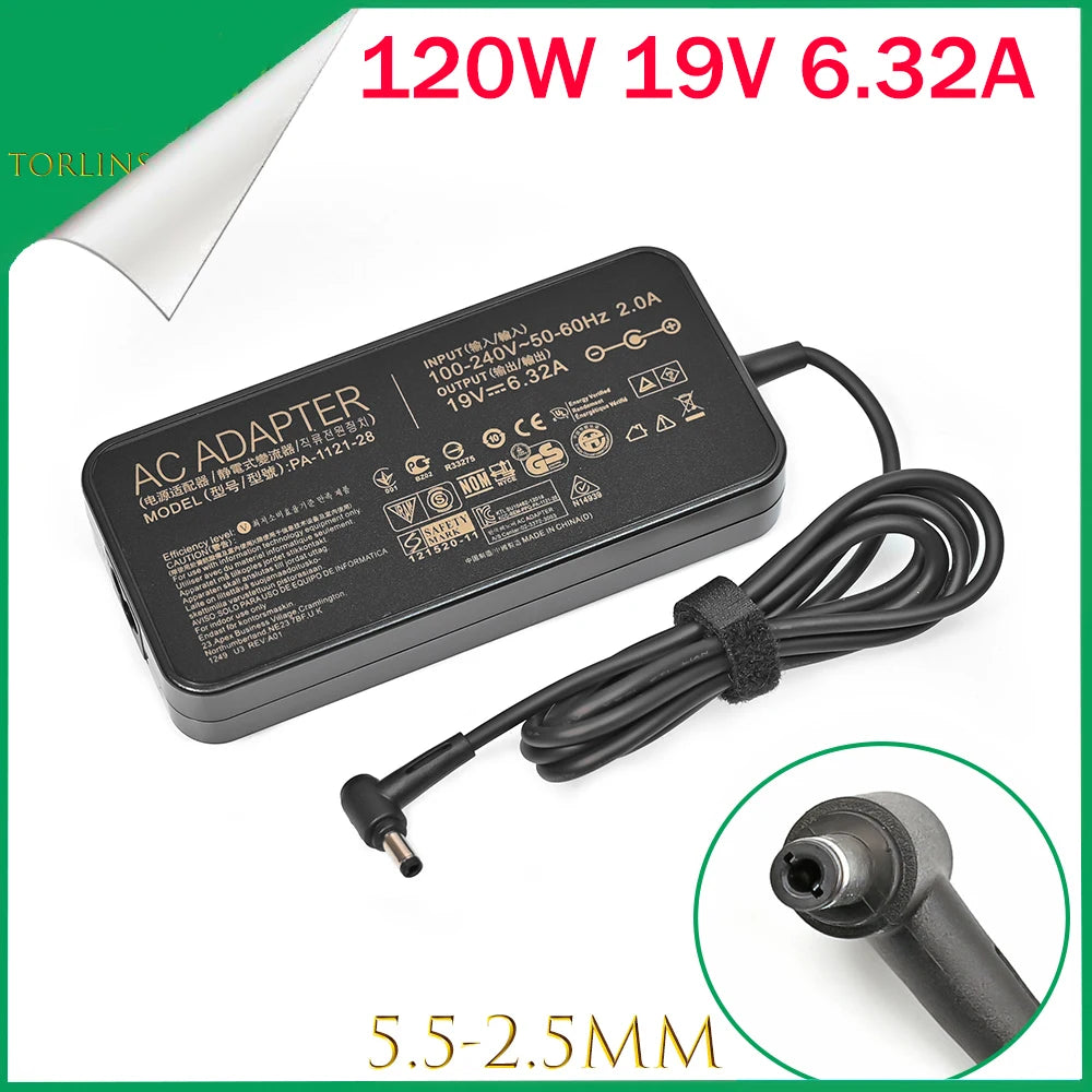 120W 19V 6.32A 5.5*2.5MM Laptop Adapter Power Supply For TOSHIBA ACER ASUS N550 K53 N750 N500 N56V N53S G50 N55 ADP-120RH