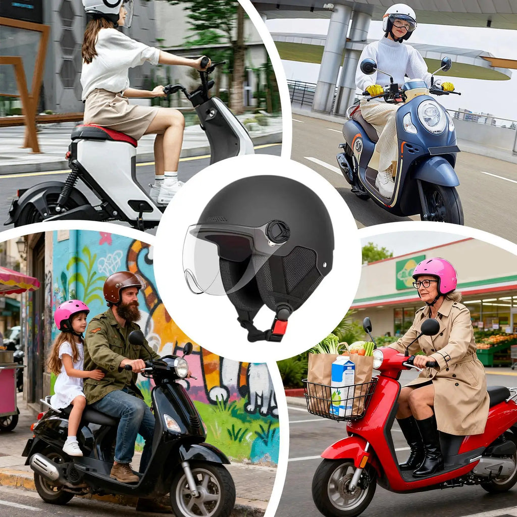 E-Bike Helmet with Ear Protection Anti-UV Breathable Safety Helmet for Electric Scooter Cycling, Adults Kids Women