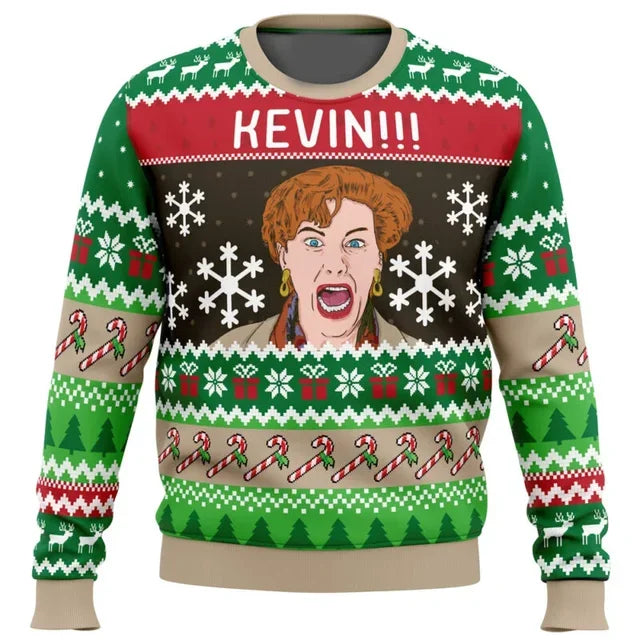 Autumn and Winter Merry Christmas Home Alone Ugly Christmas Sweater Cartoon Anime Women Men Pullover Tops Hoodie Sweatshirt
